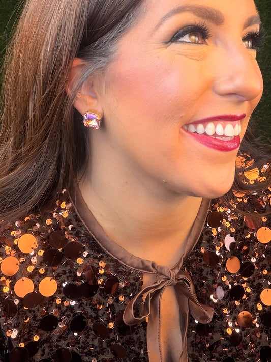 Nikki Earrings - Light Rose Lemon