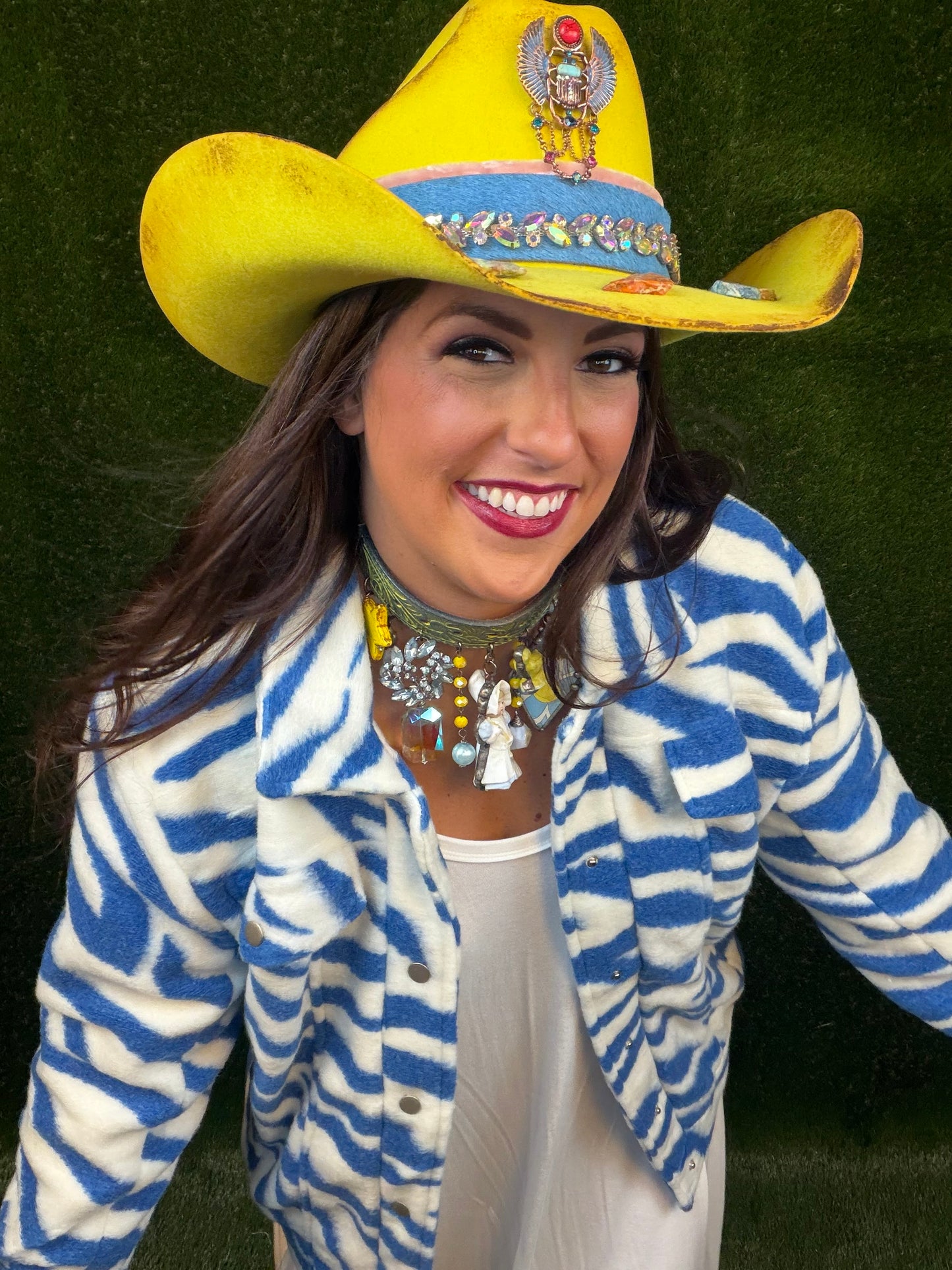 Cozy Caribbean Zebra Jacket - Blue