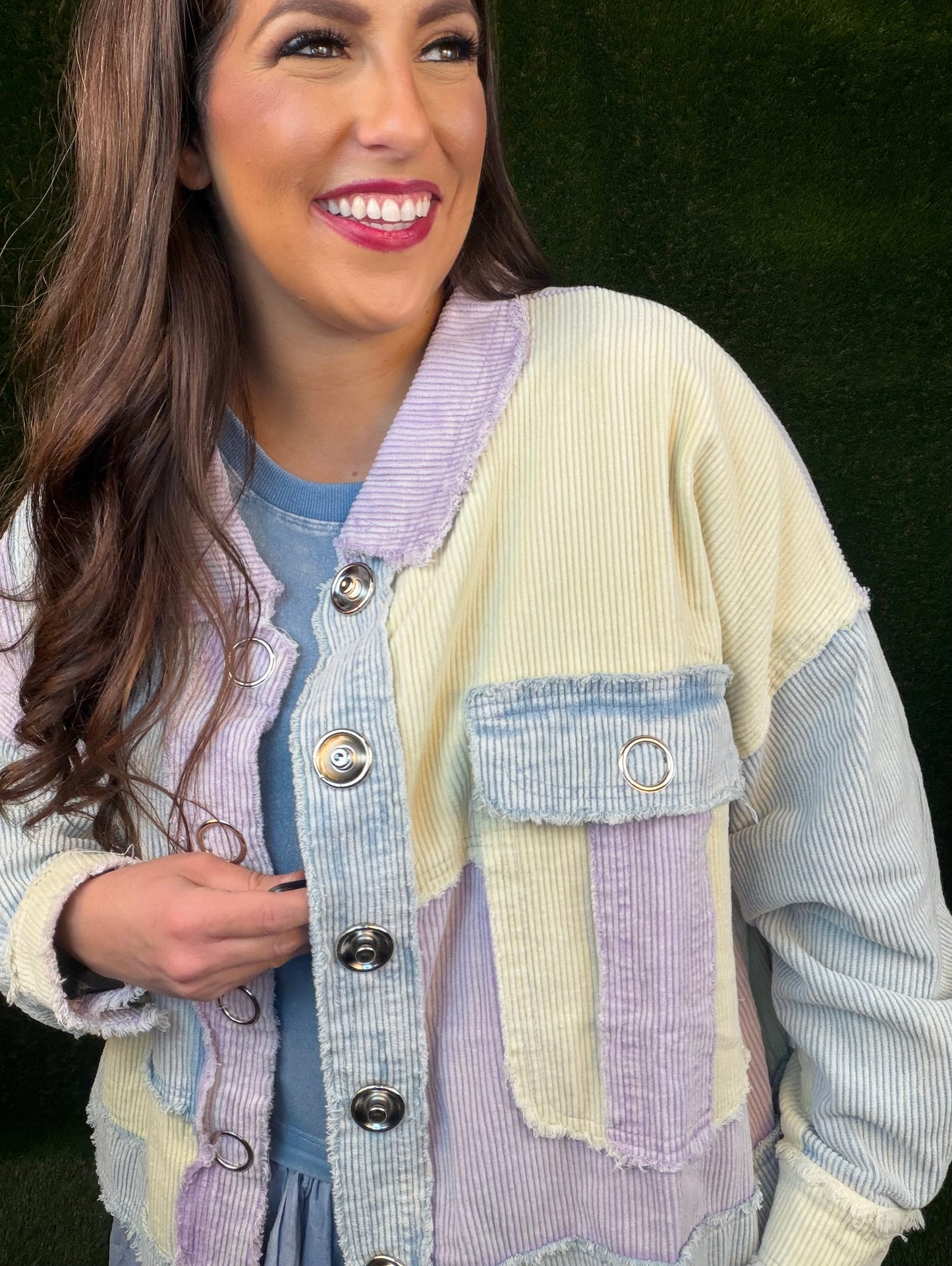Corduroy Mixed Jacket Lavender Combo