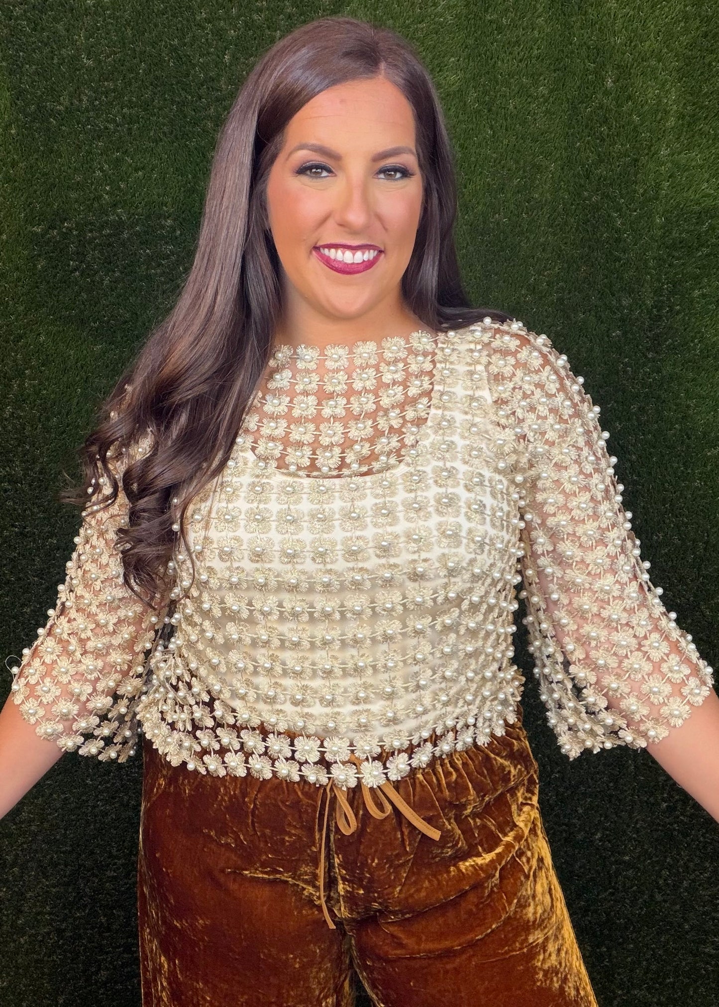 Rope Illusion Top - Gold