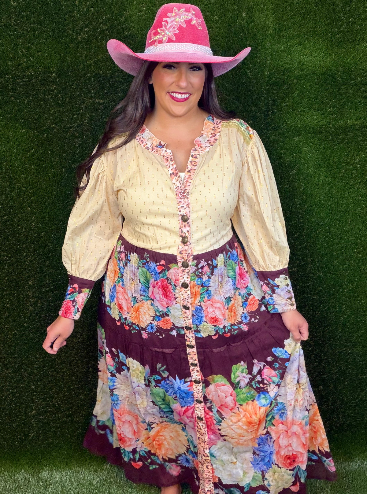 Floral Dreams Maxi Dress/Kimono - Wine