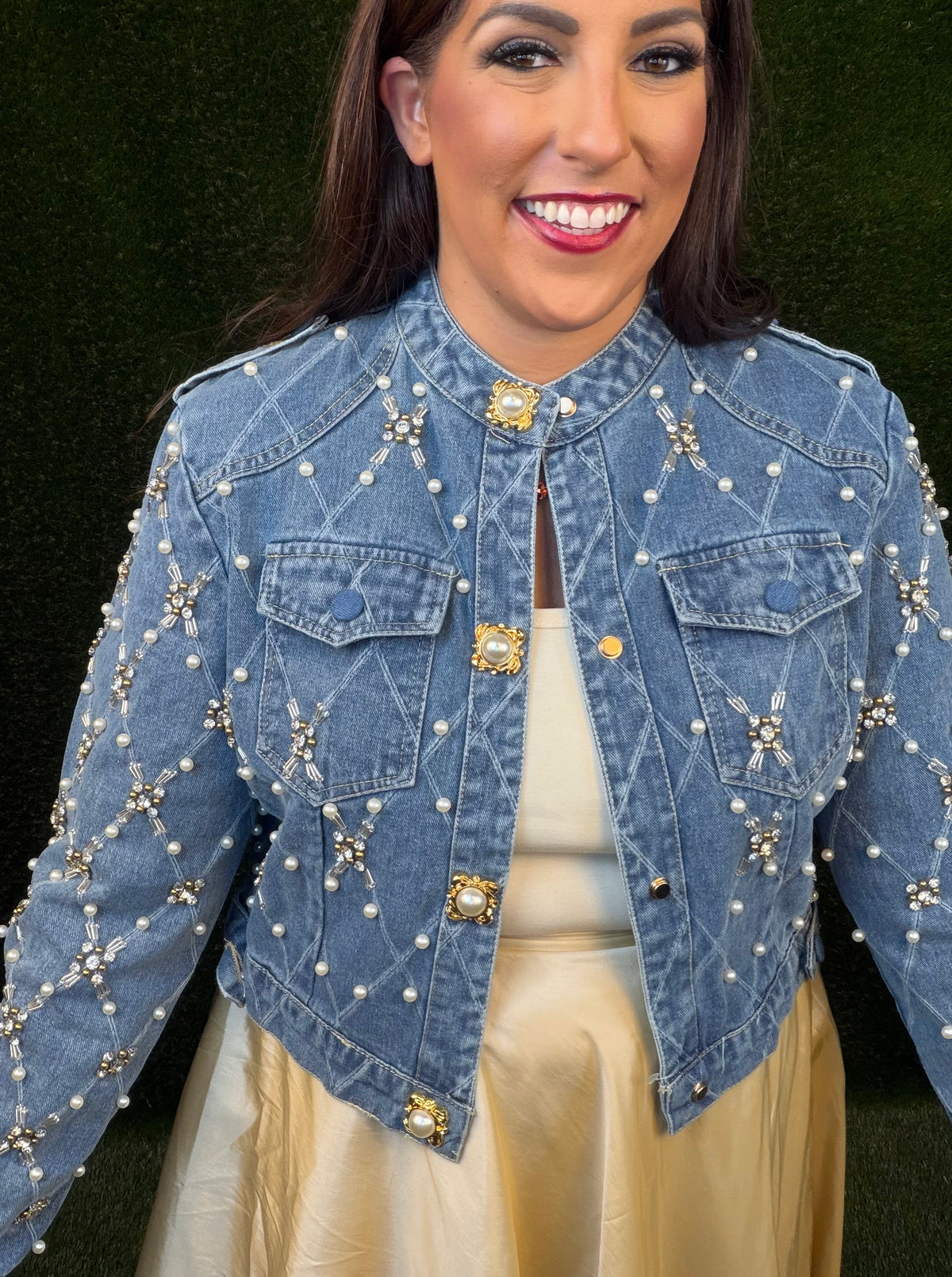 Criss-Cross Denim Jacket