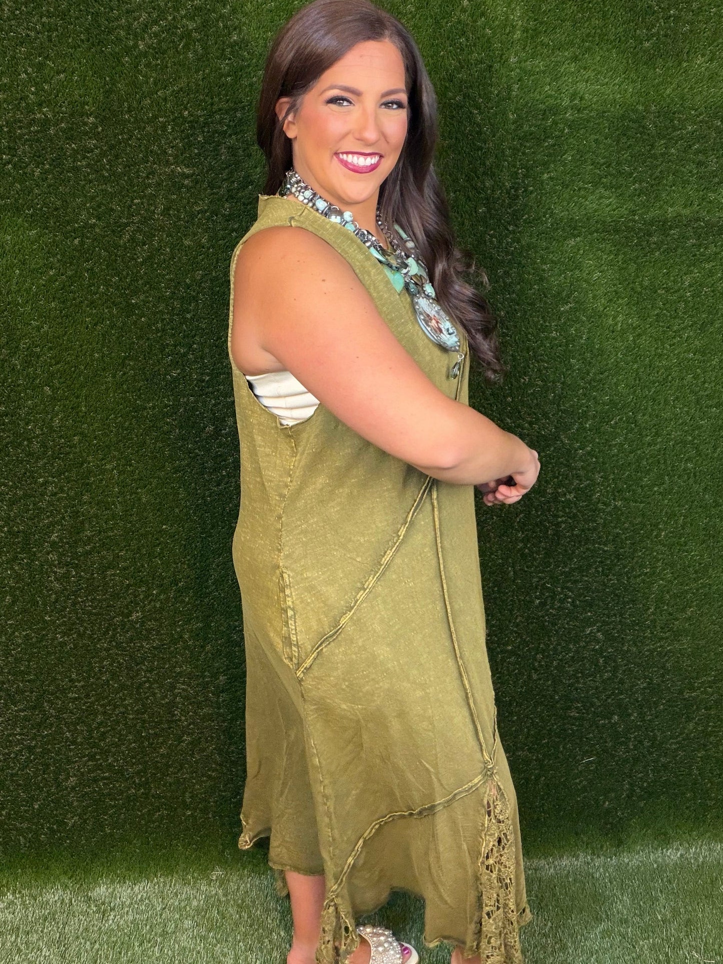 Layer It Up Dress - Olive