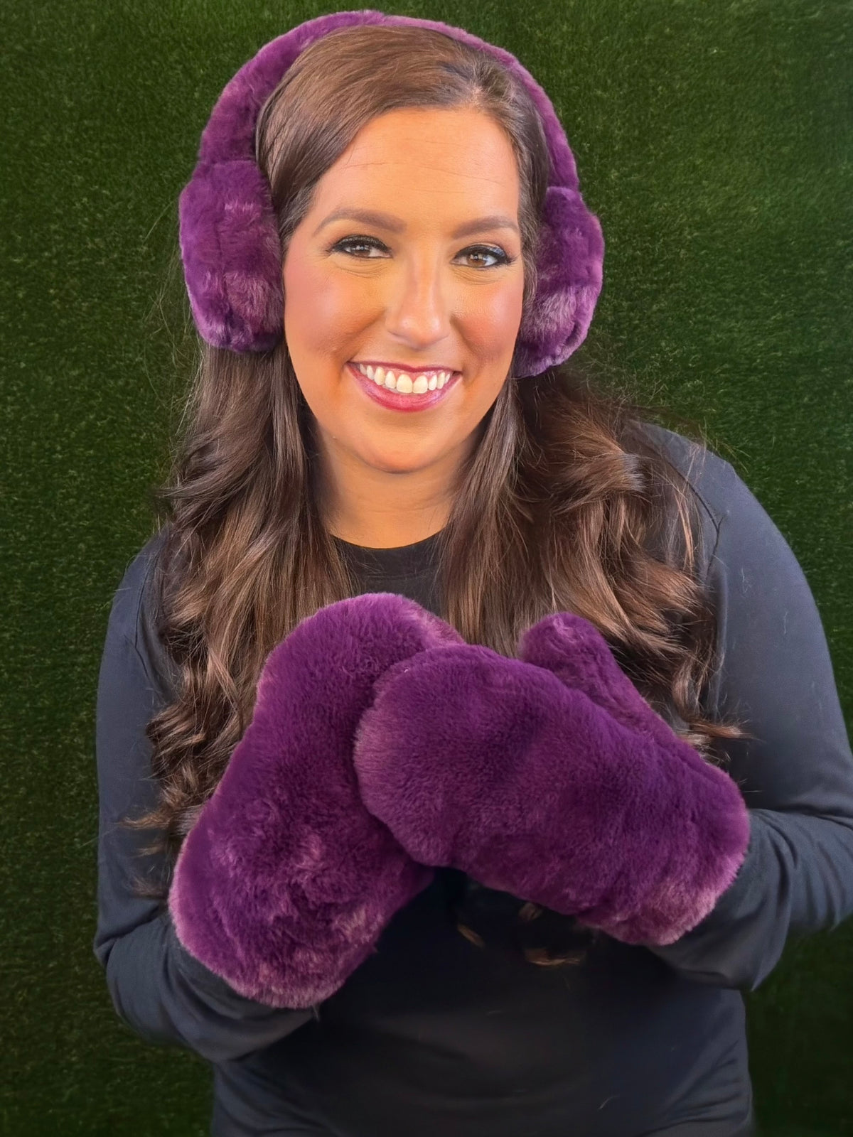 Candyland Earmuffs and Mittens - Purple