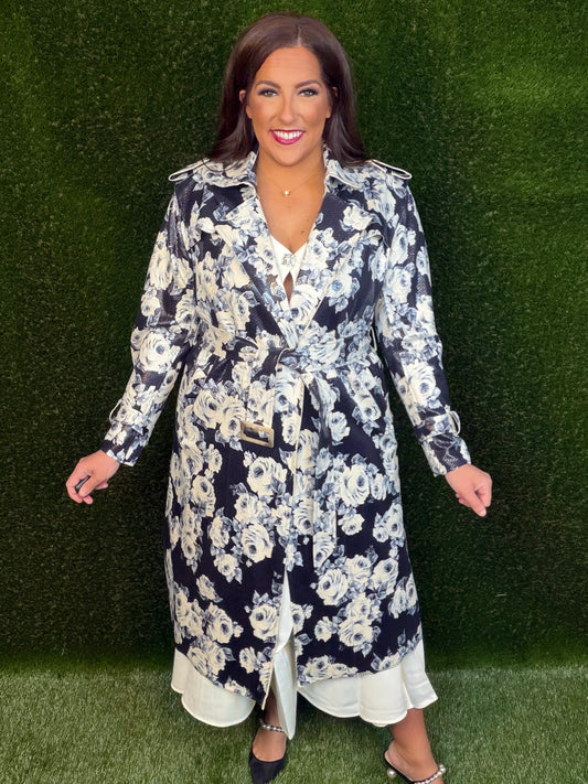 Enchanted Florals Trench Coat