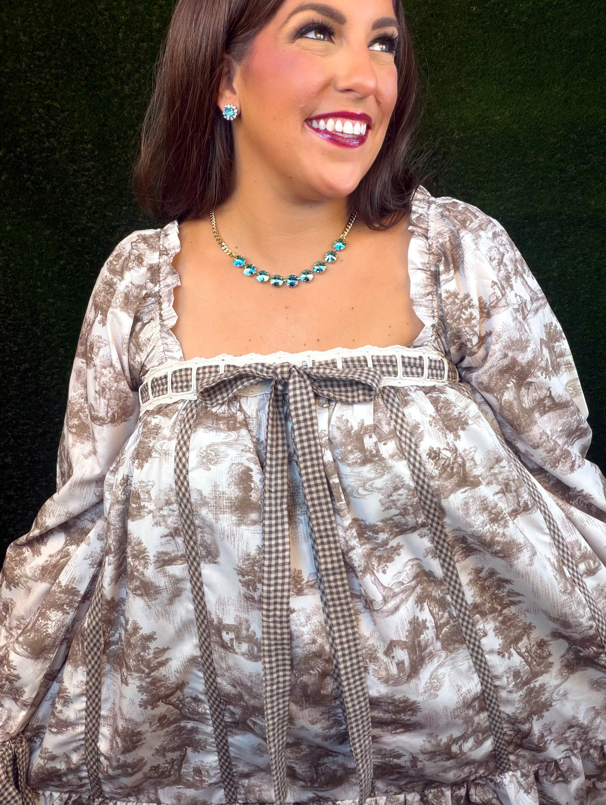 Mini Sofia Necklace - Aqua Verde