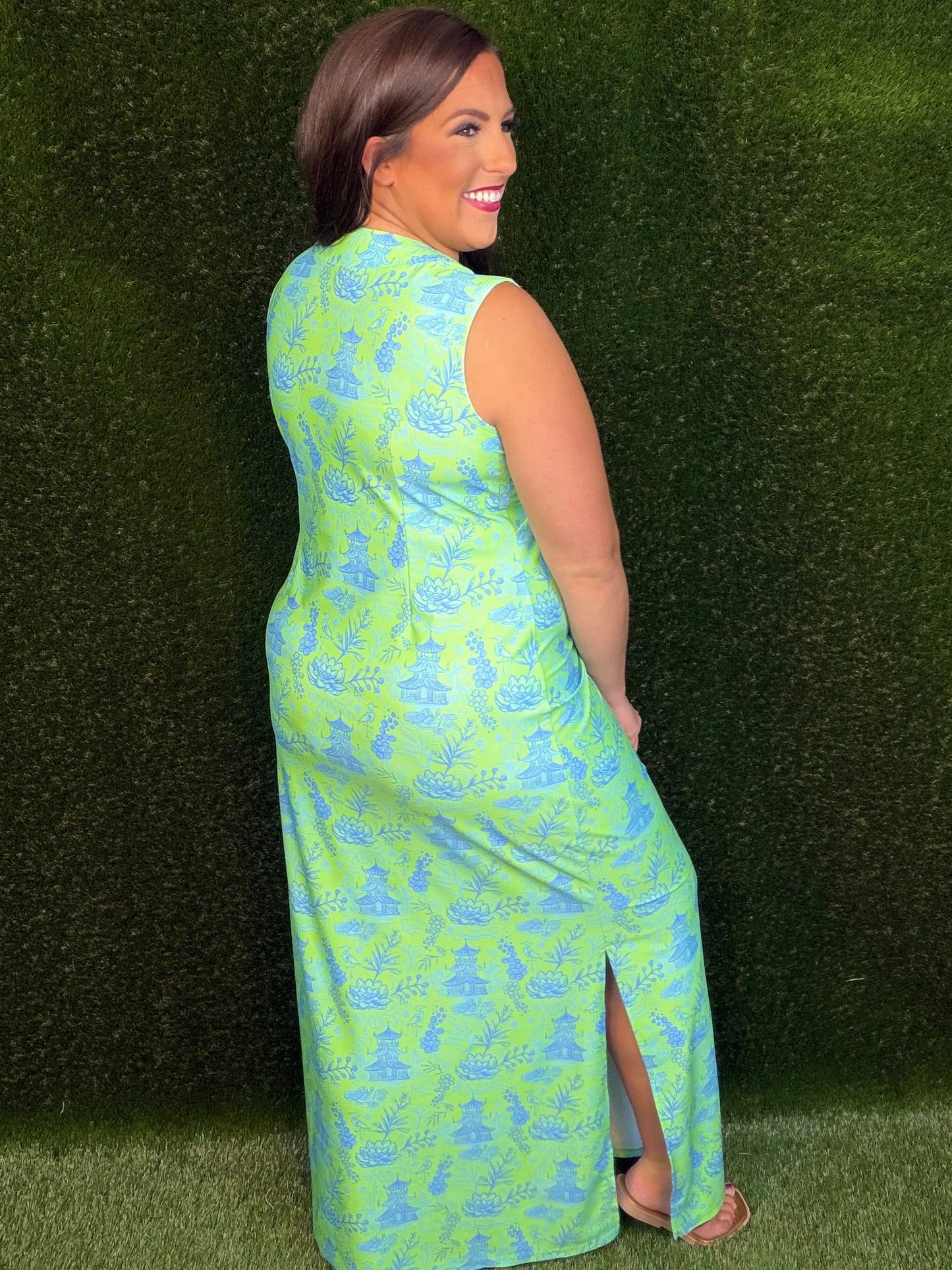 On The Road To Mandalay Maxi Dress - Green/Blue