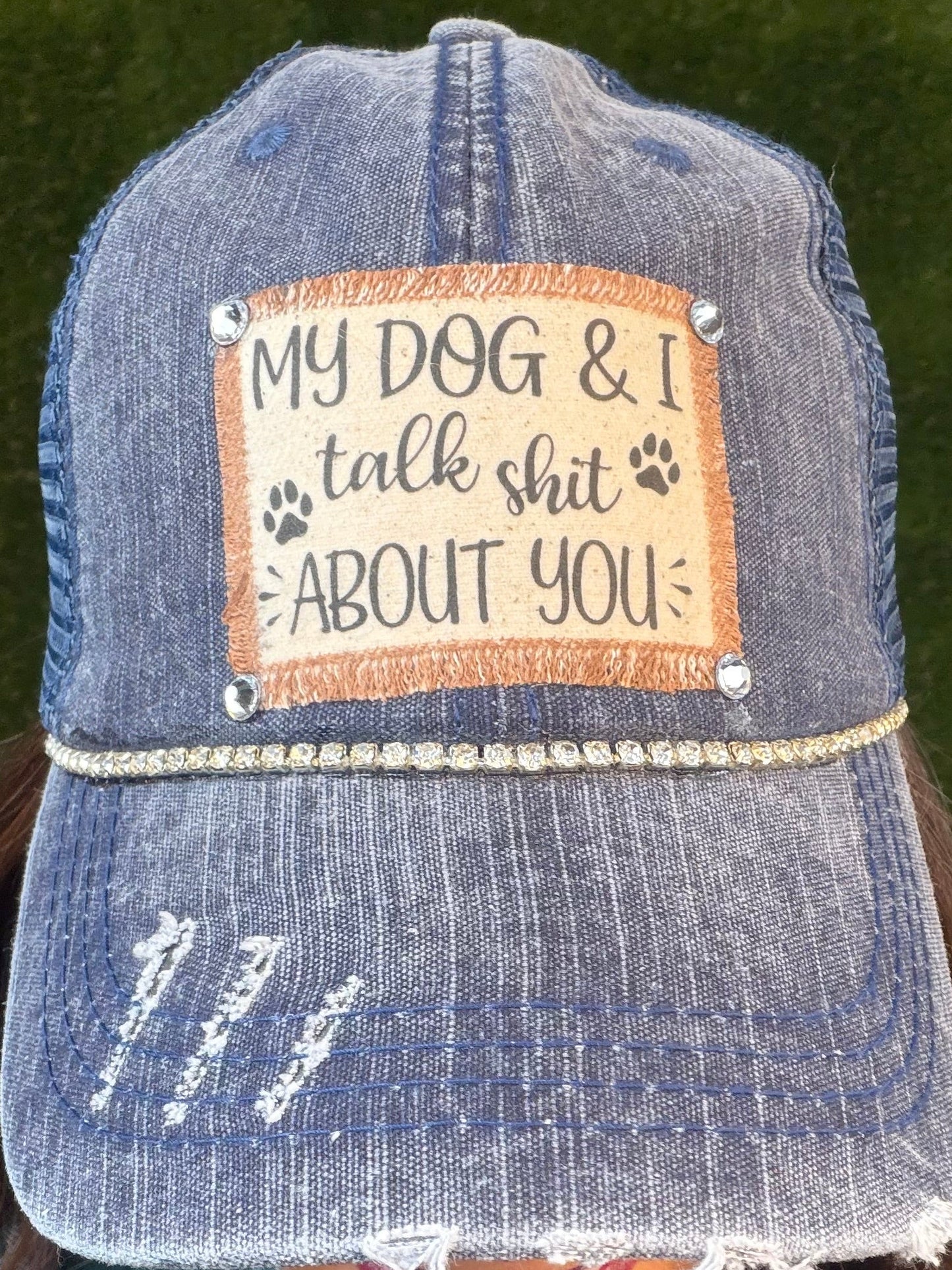 My Dog and I Talk Baseball Cap - Denim