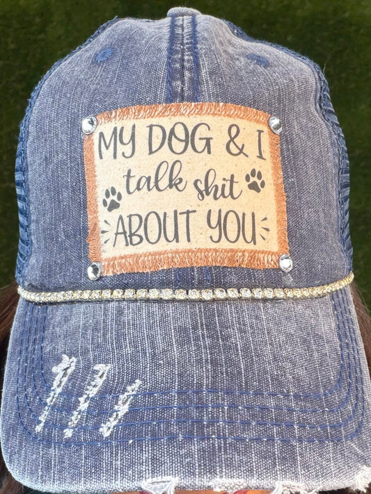 My Dog and I Talk Baseball Cap - Denim