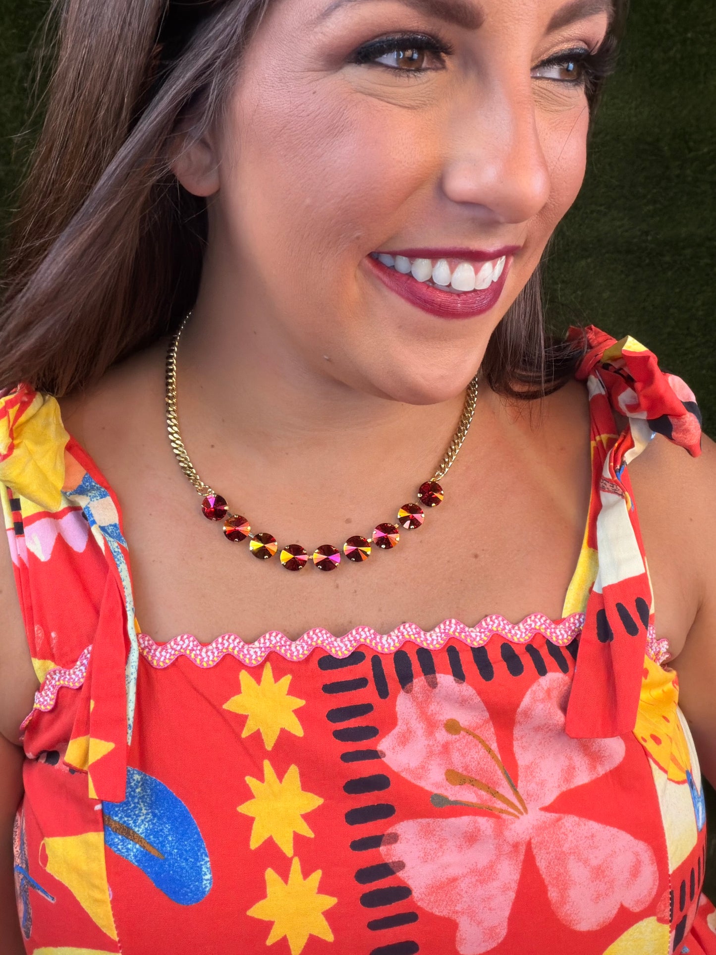 Mini Sofia Necklace - Scarlet Brandy