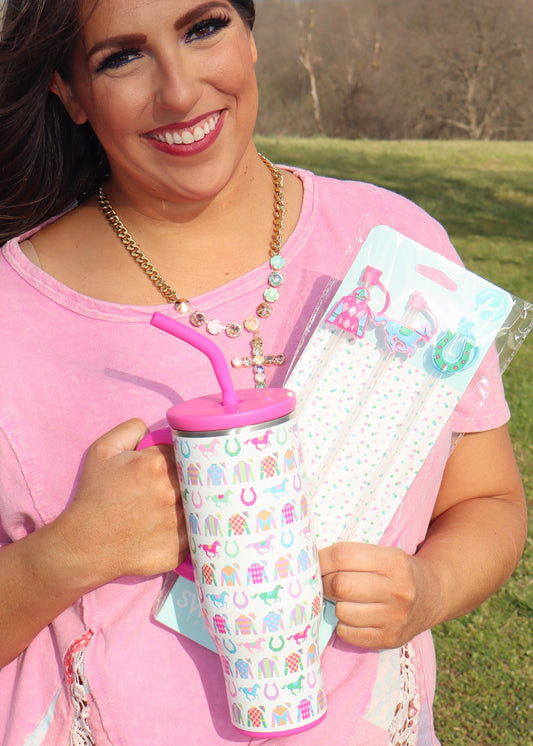 Derby Bundle Pack - 30oz Mega Mug and Straw Topper Set
