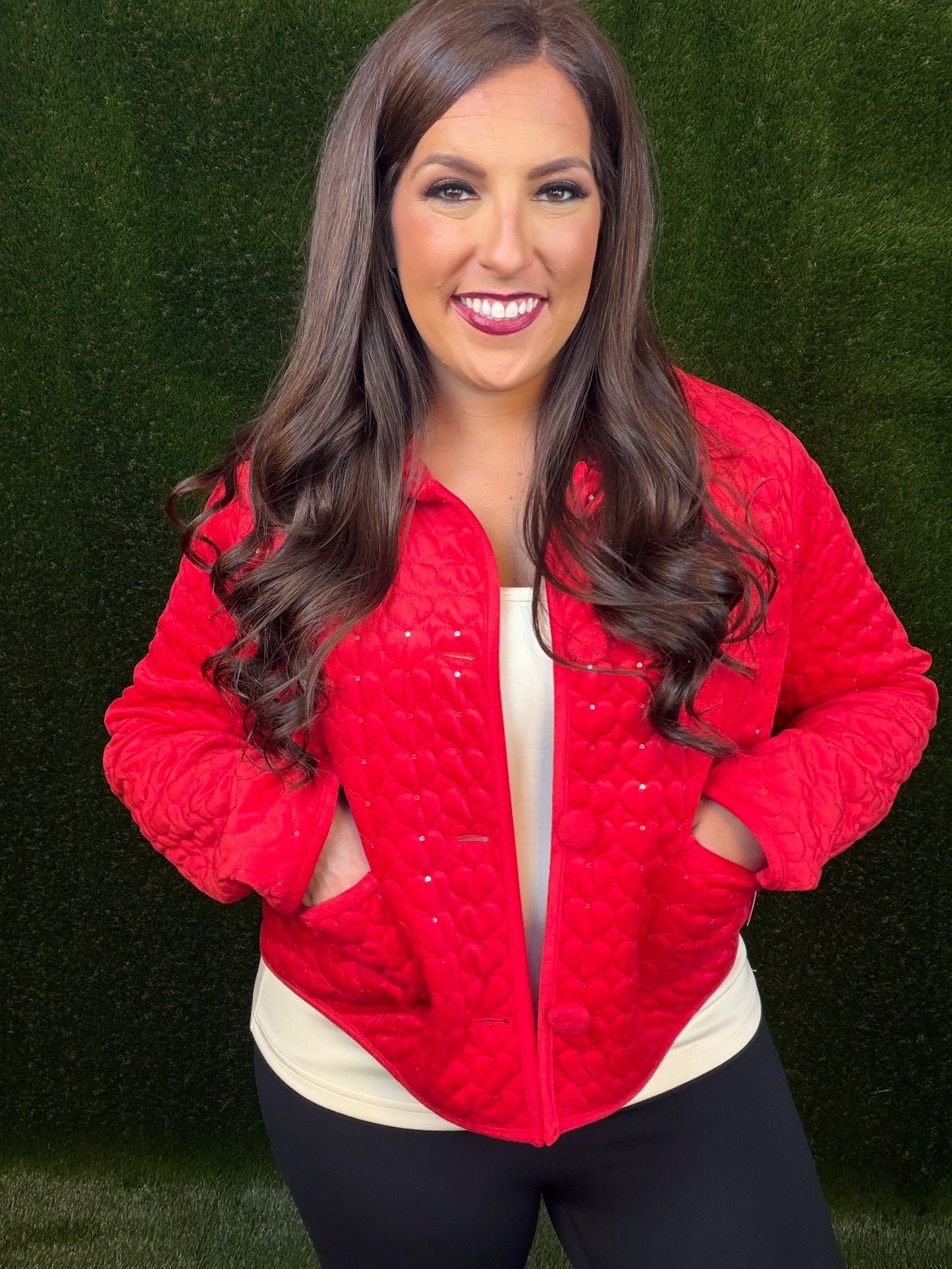 It Must Be Love Quilted Jacket - Red