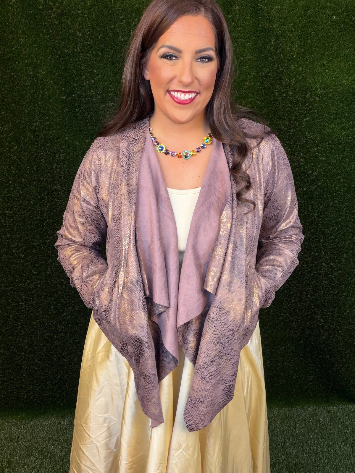 Slithering In Style Suede Jacket - Plum