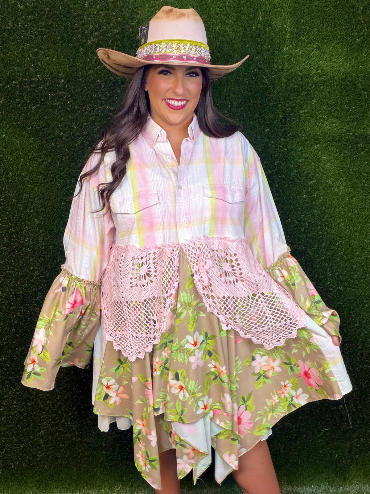 Baby (Pink) Love Plaid Floral Dress