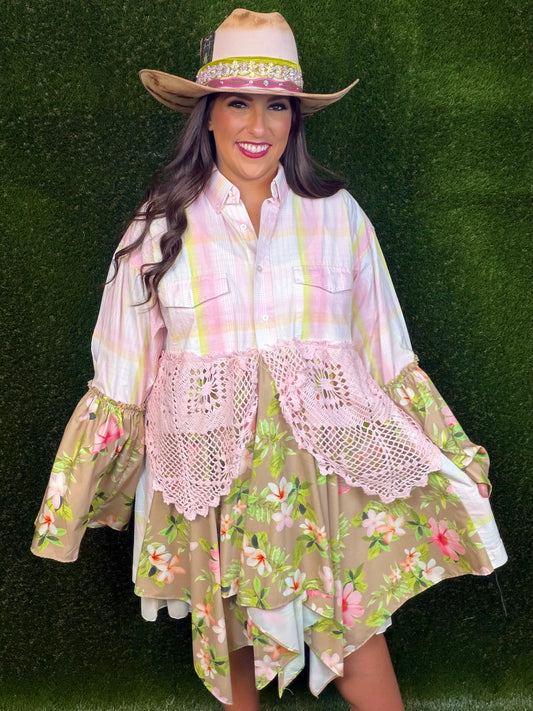 Baby (Pink) Love Plaid Floral Dress