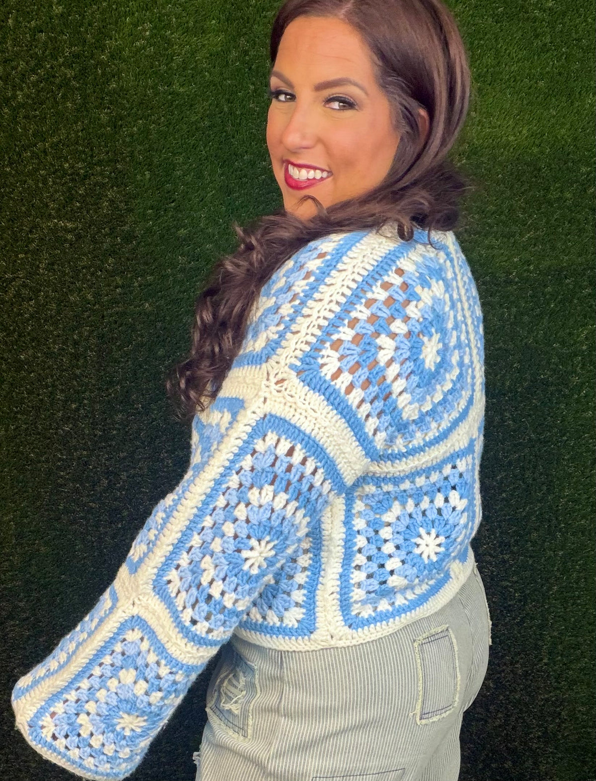 Granny Squares Cardigan - Blue