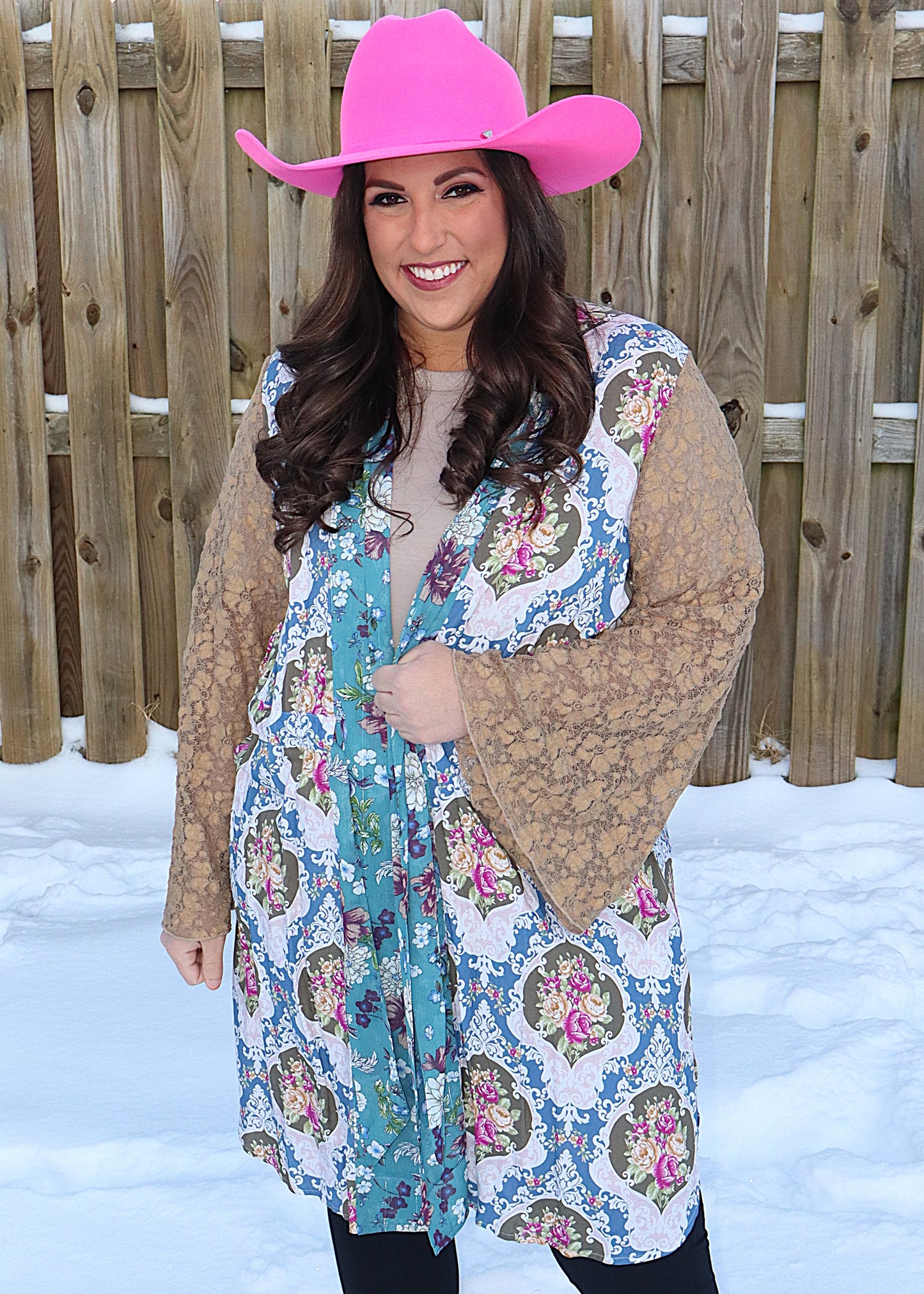 Enchanted Teal Lace Kimono