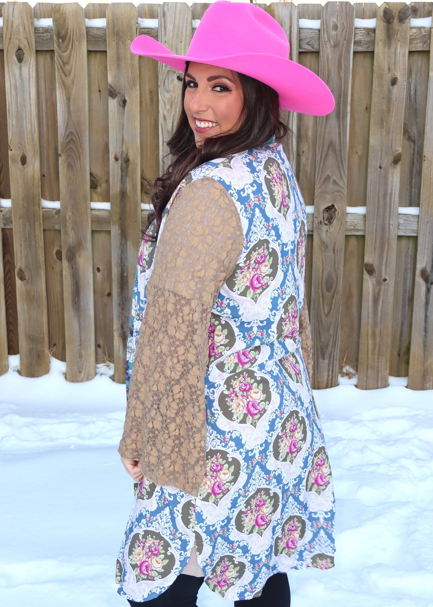 Enchanted Teal Lace Kimono