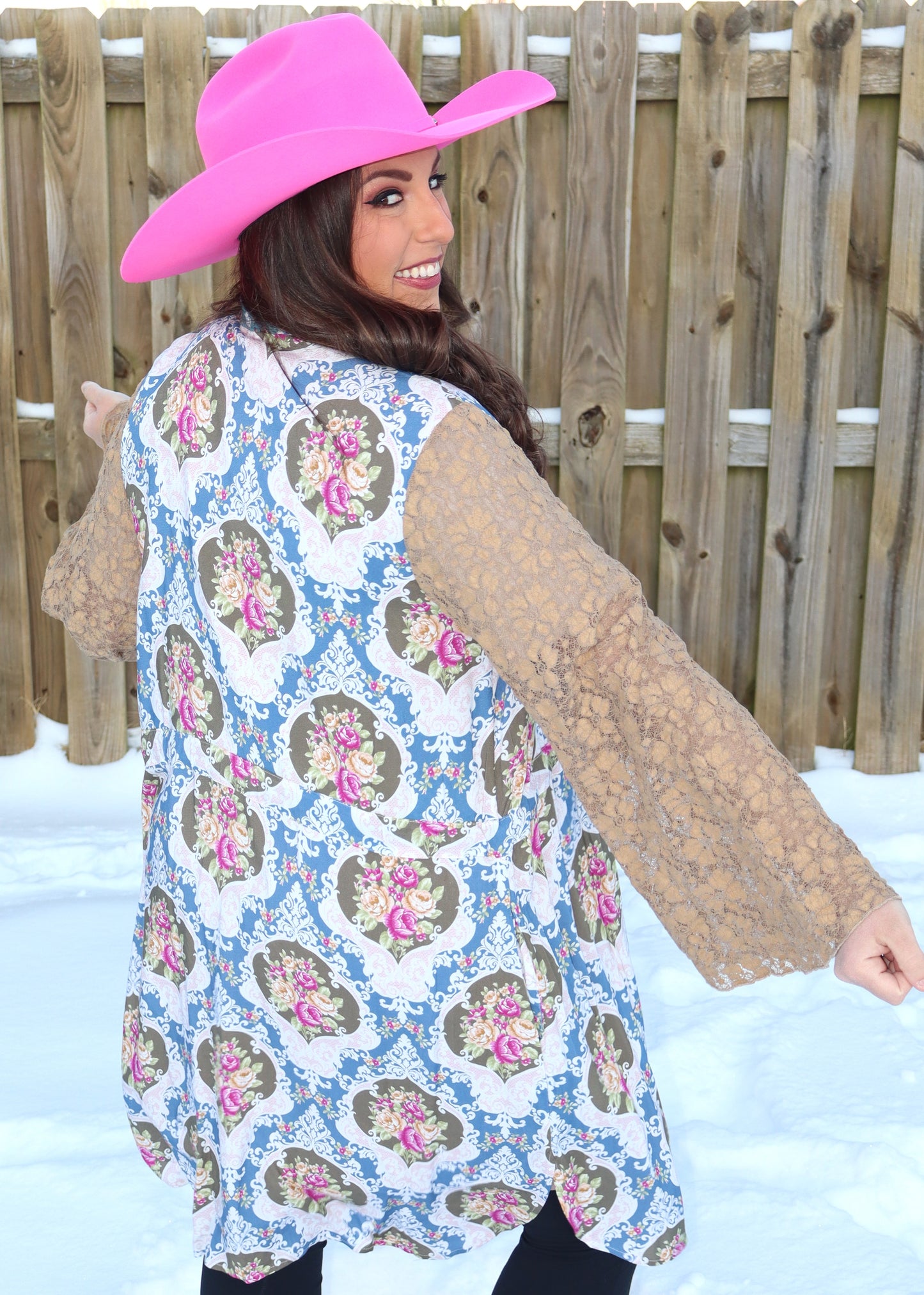 Enchanted Teal Lace Kimono