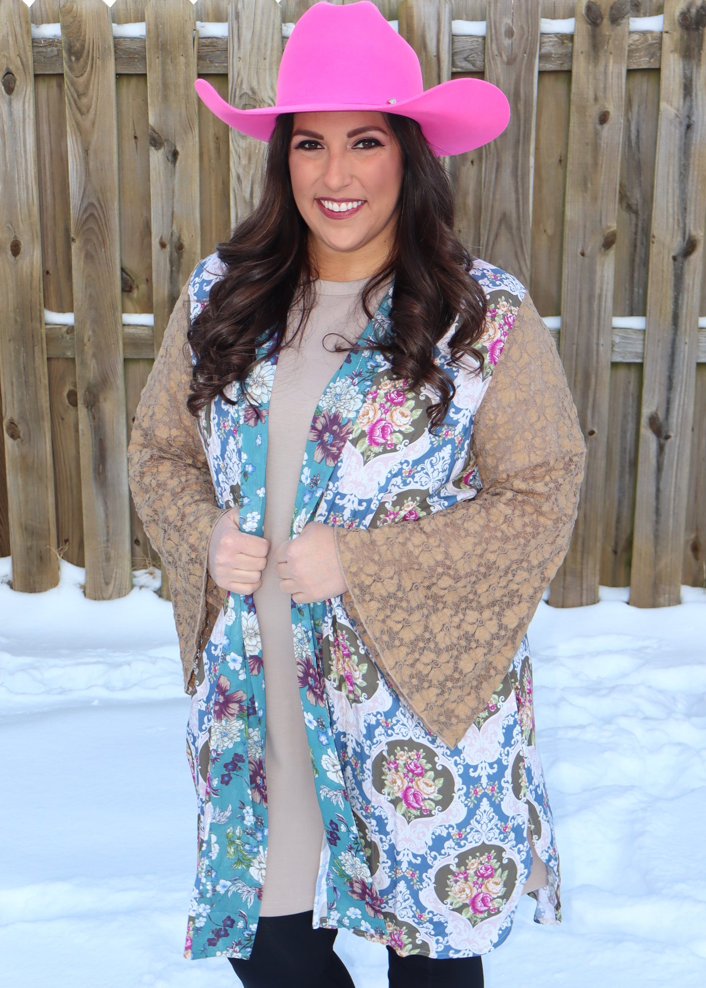 Enchanted Teal Lace Kimono