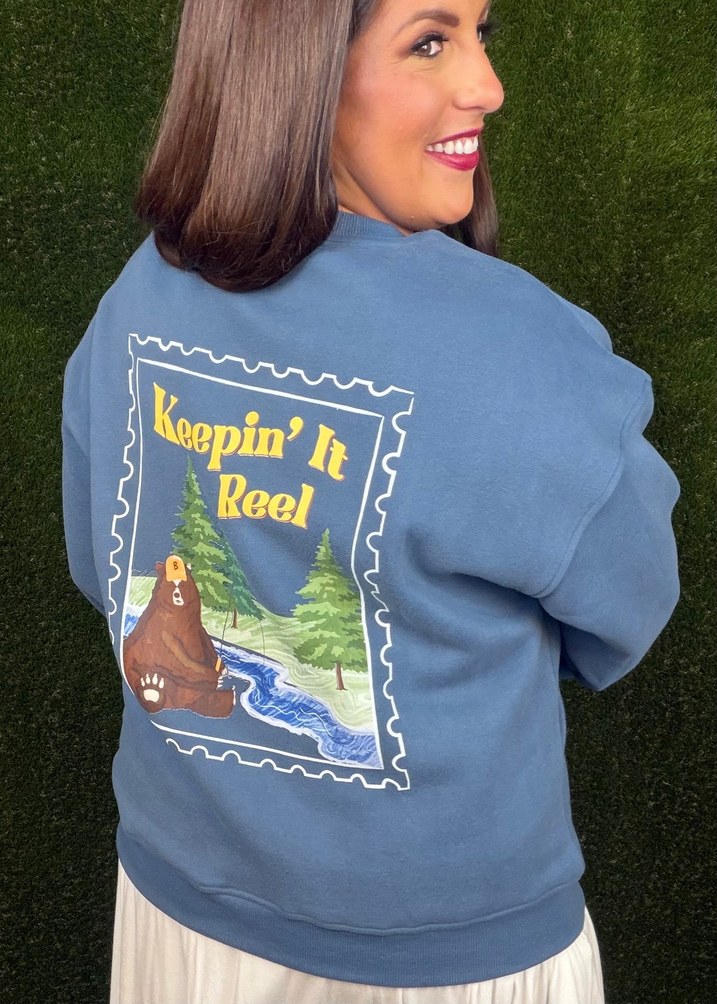 Keepin' It Reel Sweatshirt - Vintage Navy