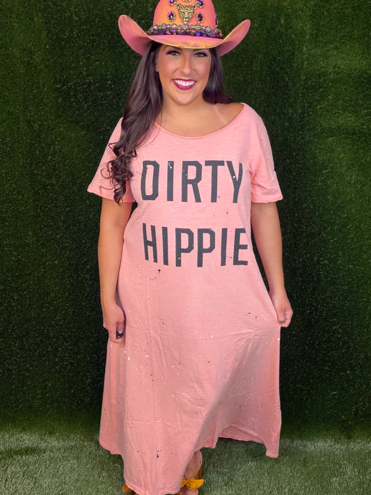 Dirty Hippie Dress - Vintage Coral