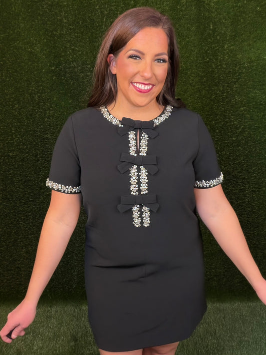 Bow-tiful Moments Shift Dress - Black