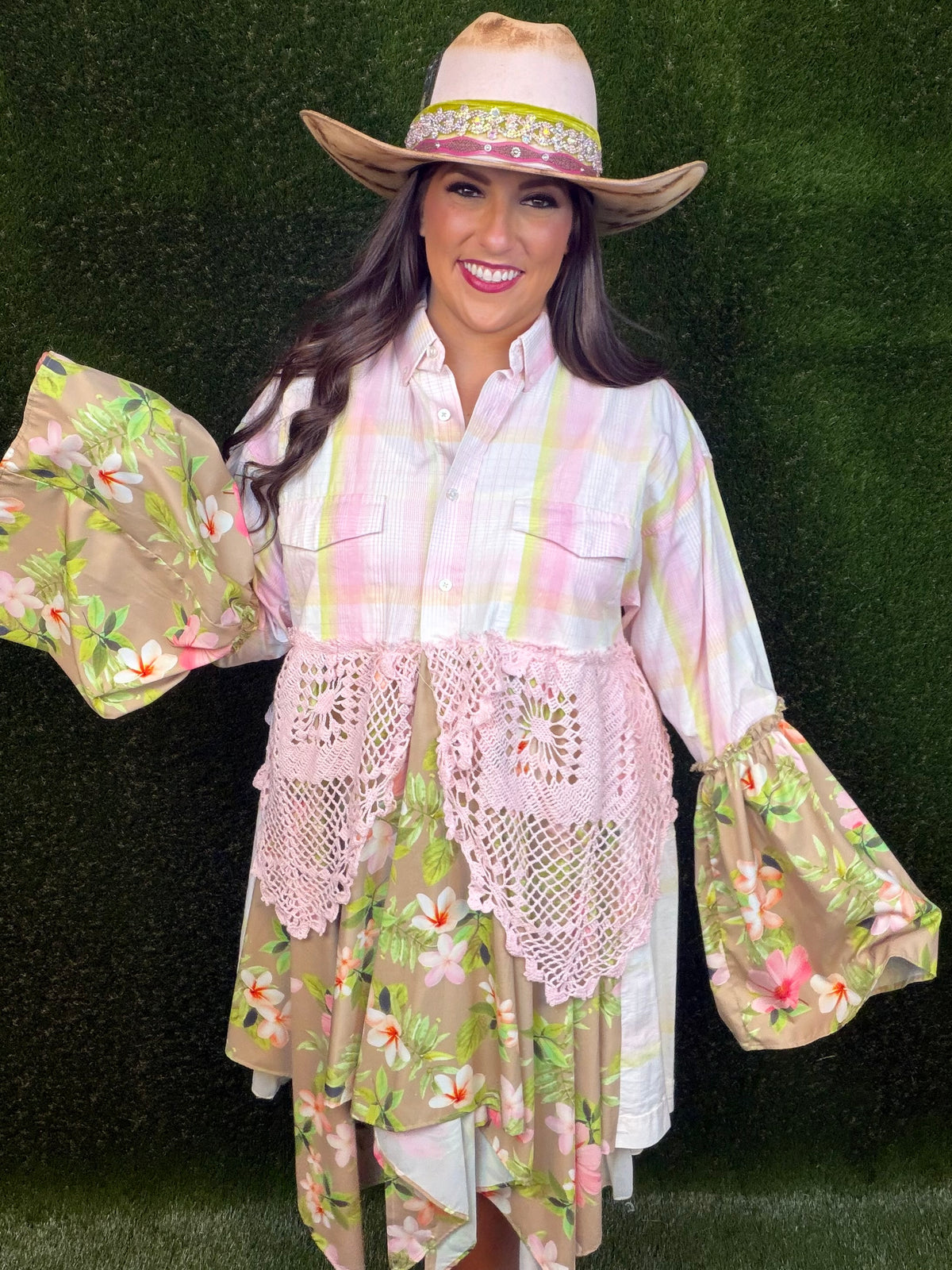 Baby (Pink) Love Plaid Floral Dress