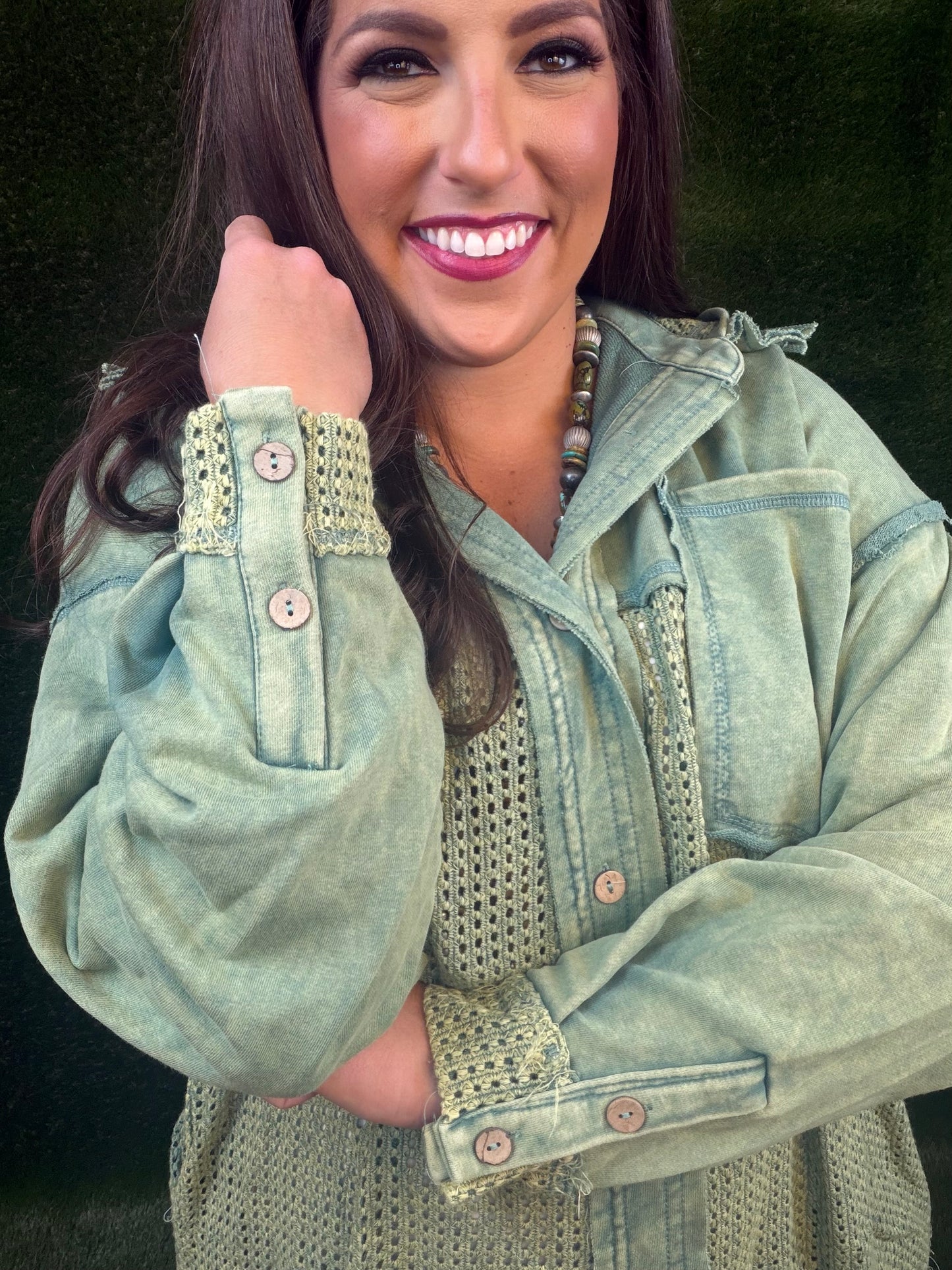 Sage Element Washed Hoodie Jacket