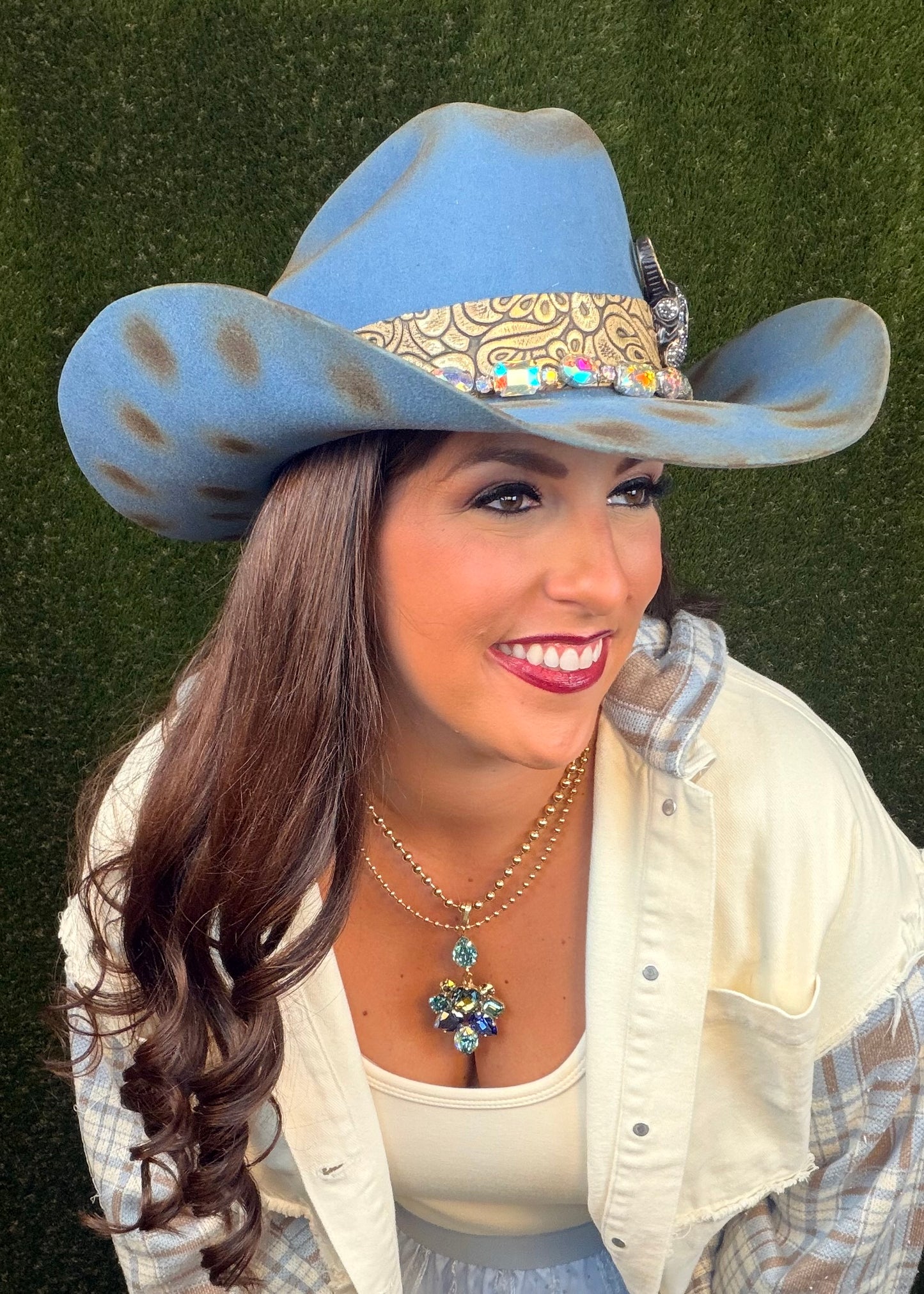 Rain Dance Slate Blue Cowboy Hat - Size Medium