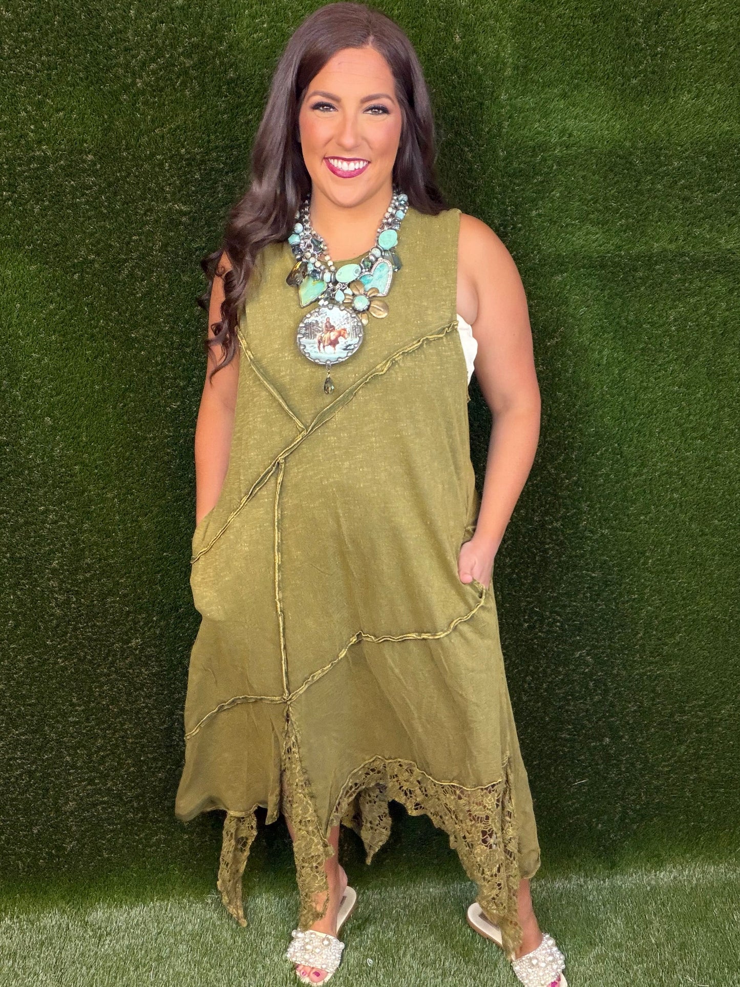 Layer It Up Dress - Olive