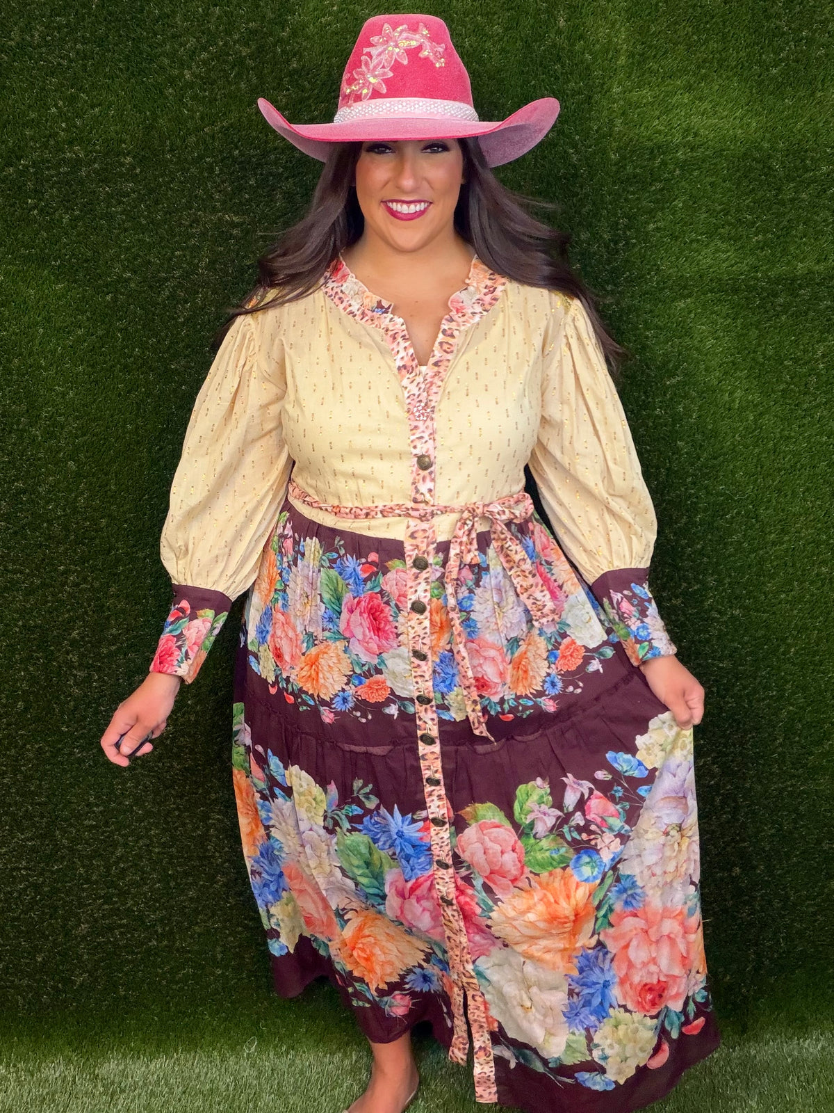 Floral Dreams Maxi Dress/Kimono - Wine