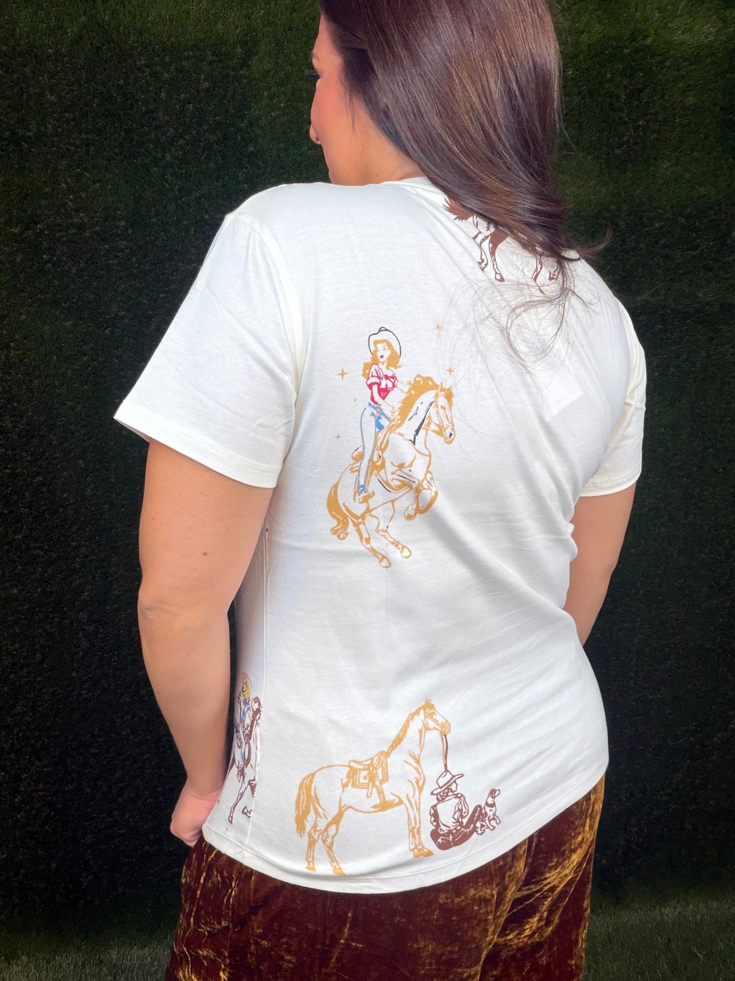 The Sporadic Cowgirl Printed T-Shirt - White