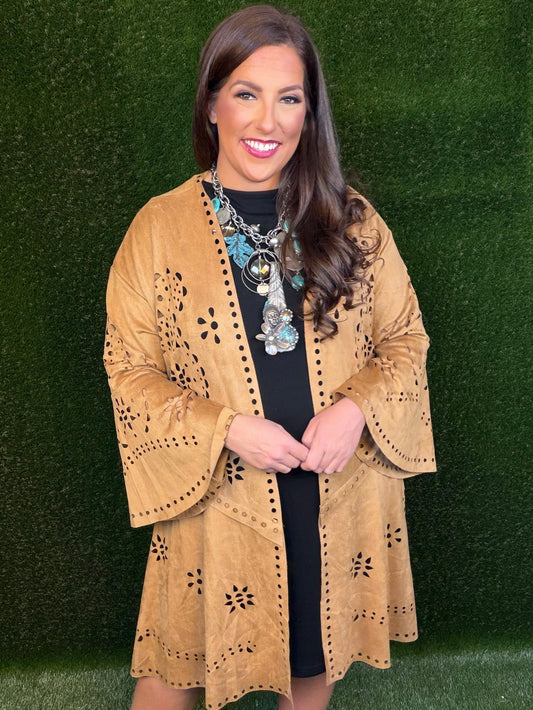 Hey There Cowgirl Kimono - Camel