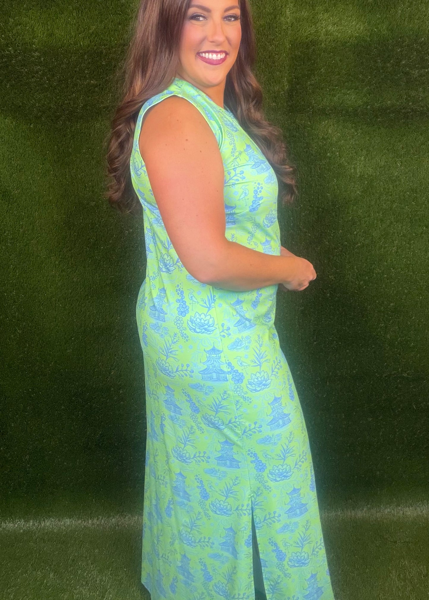 On The Road To Mandalay Maxi Dress - Green/Blue
