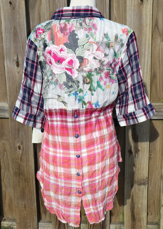 Floral Fantasy Plaid Shirt - #1