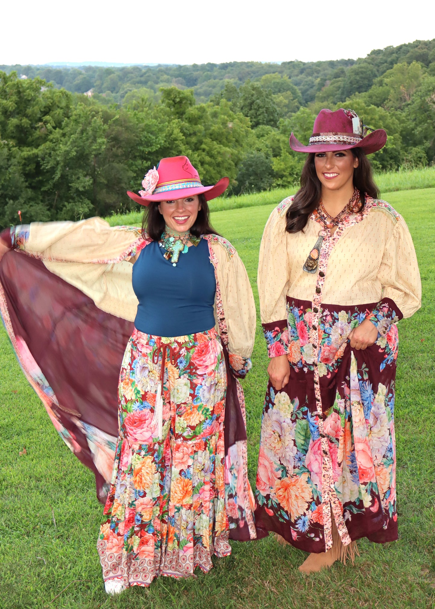 Floral Dreams Maxi Dress/Kimono - Wine