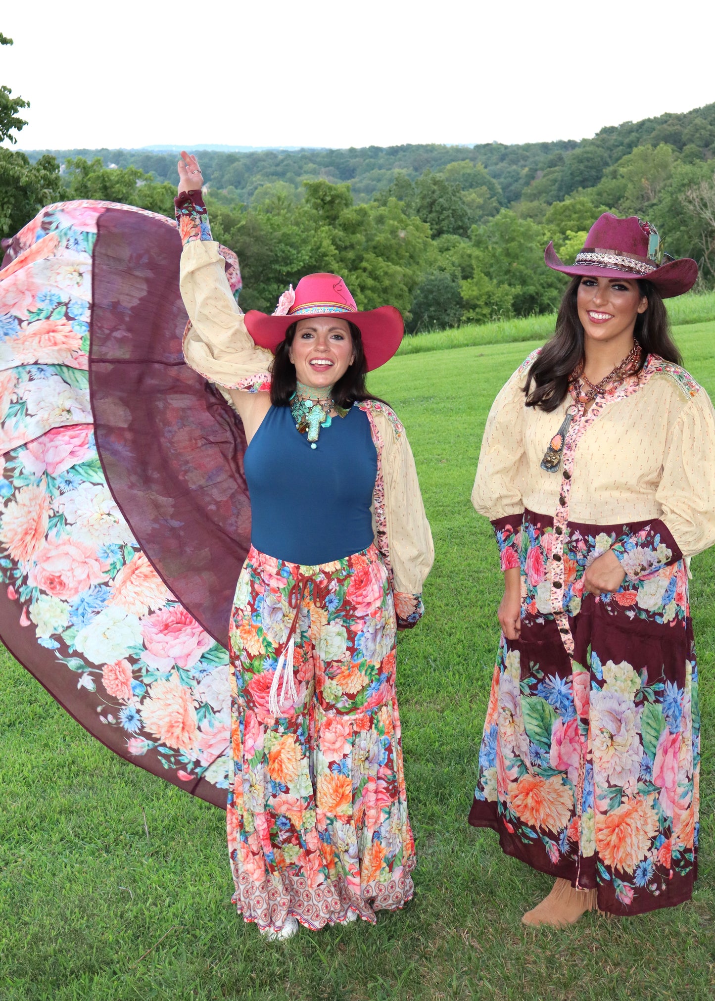 Floral Dreams Maxi Dress/Kimono - Wine