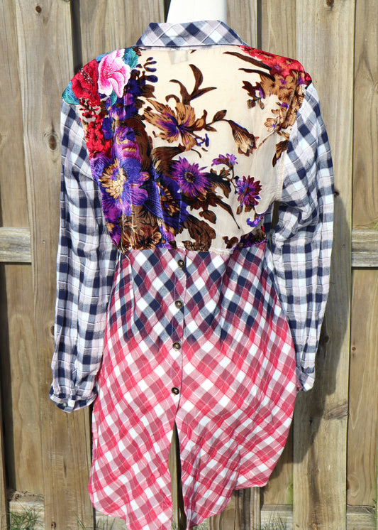Floral Fantasy Plaid Shirt - #2