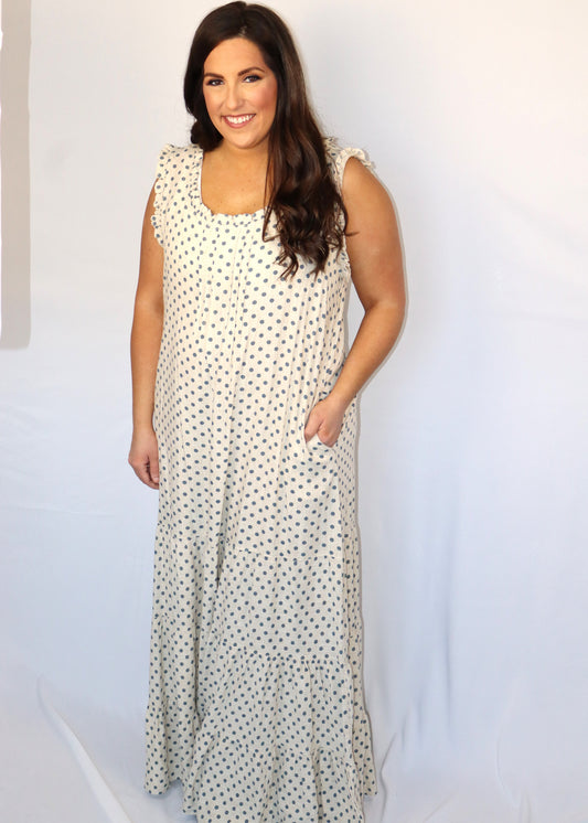 Fly Away Polka Dot Dress - Linen