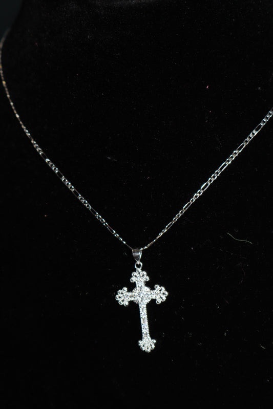 Goth Cross Necklace - Silver