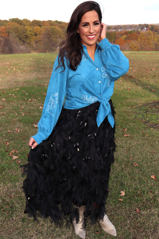 He Loves Me, He Loves Me Not Petal Skirt - Black