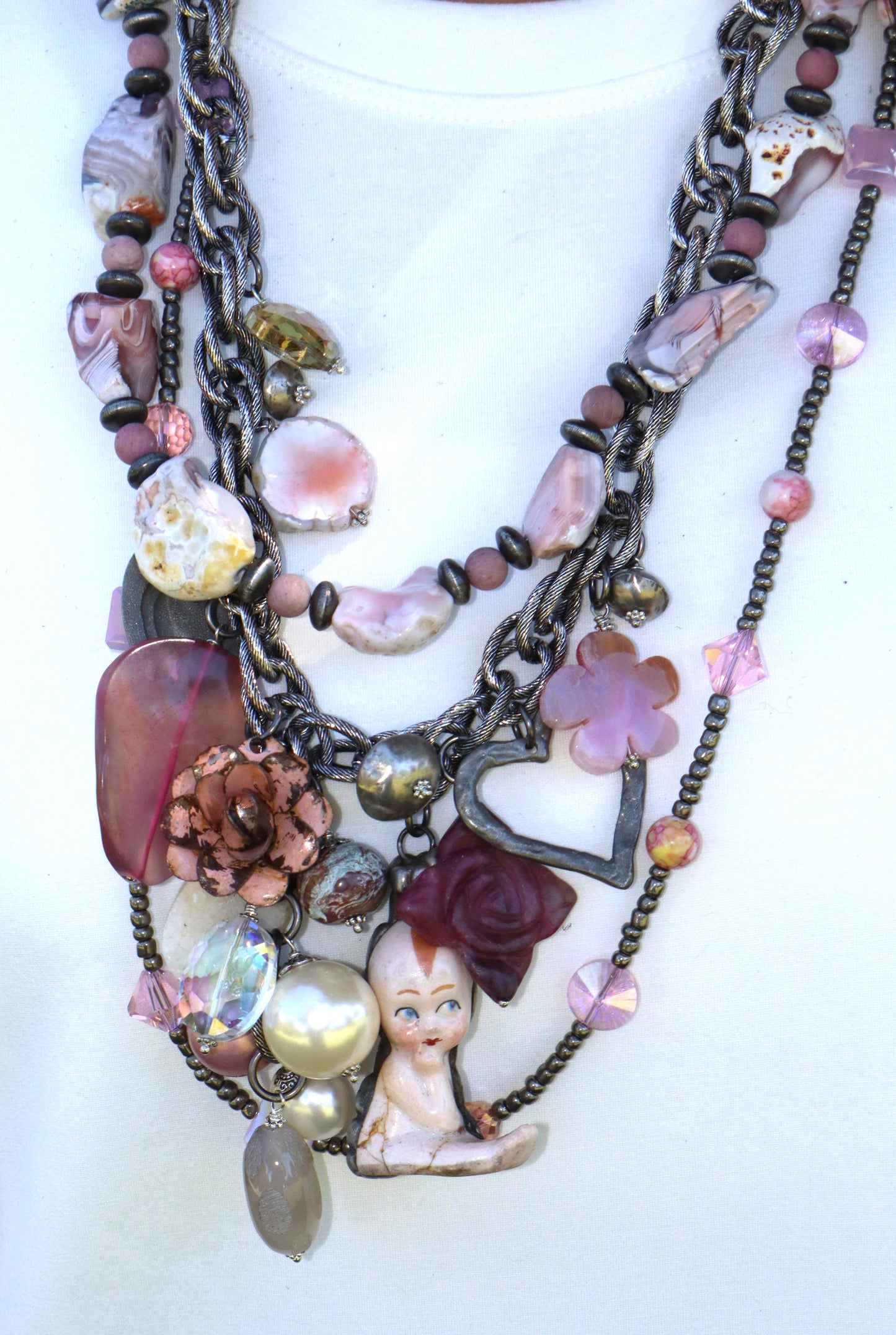 Hey Baby Necklace - Baby Pink