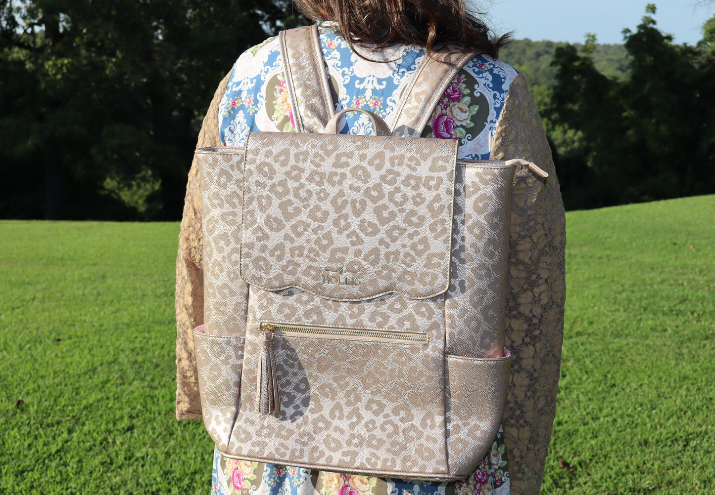 Leopard Frilly Full Size Backpack