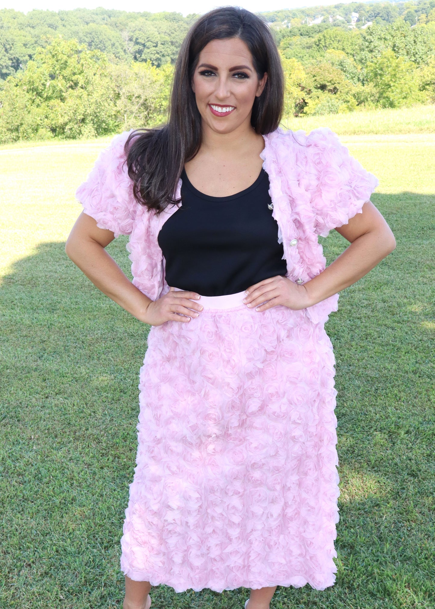 Hopeless Romantic Skirt Set - Baby Pink