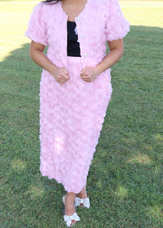Hopeless Romantic Skirt Set - Baby Pink