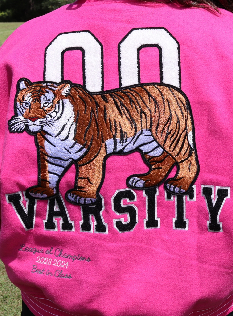 Pink Varsity Letterman Jacket - Tiger