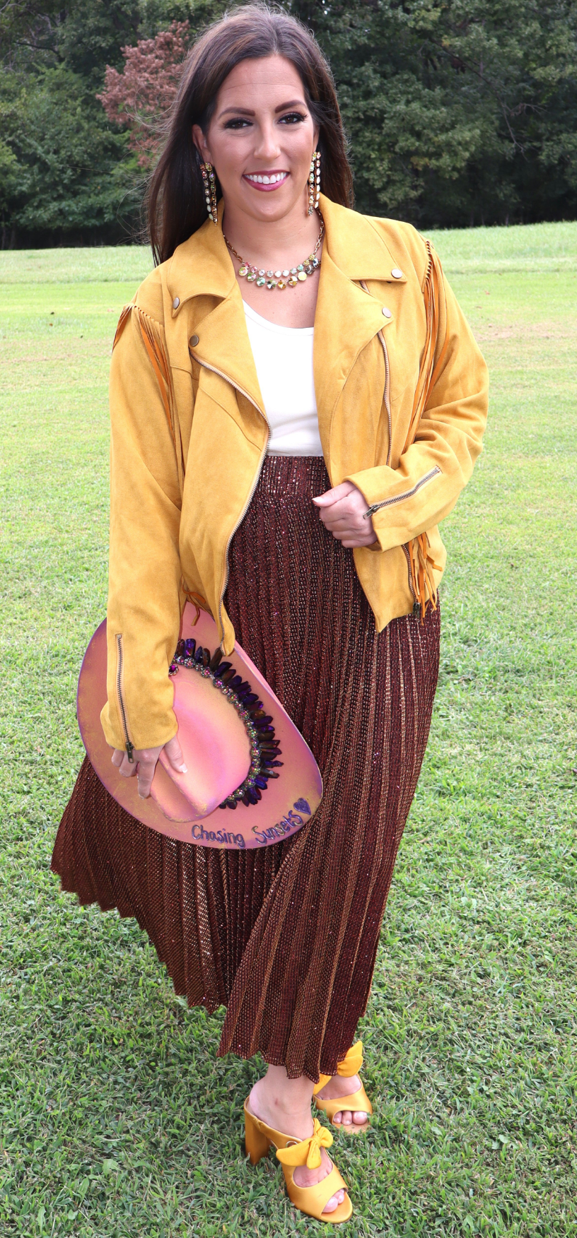 Yellow Faux Suede Jacket