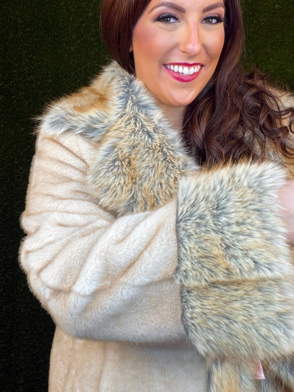 Sahara Faux Fur Coat - Sand