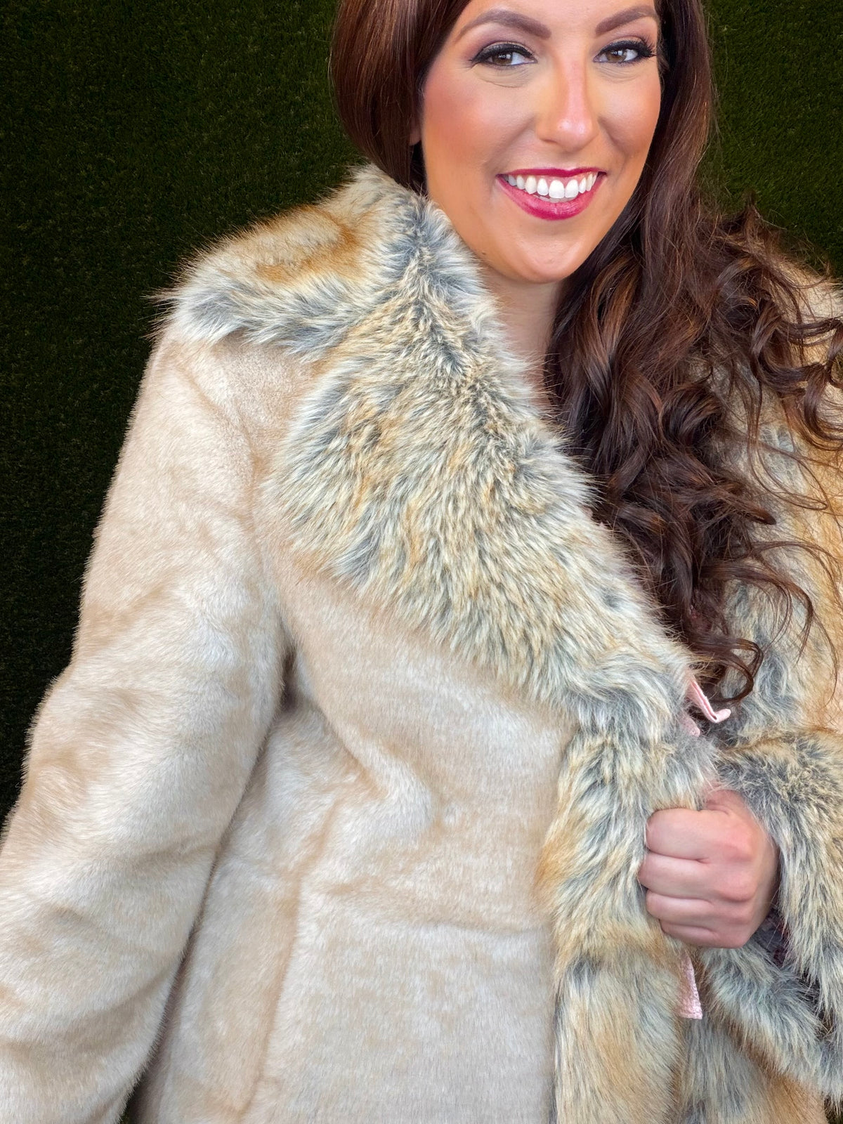 Sahara Faux Fur Coat - Sand
